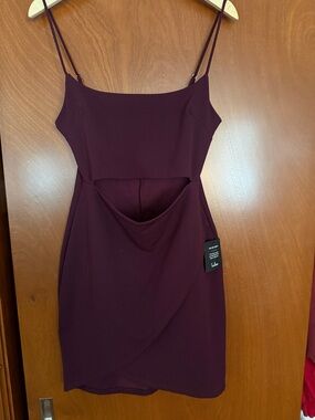 Lulu's Deep Wine Spaghetti Strap Mini Dress